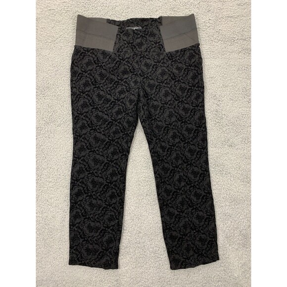 ONE5ONE XL Pull-on Elastic Waist Floral Black Legging Pants Velour CorpCore - Picture 1 of 9
